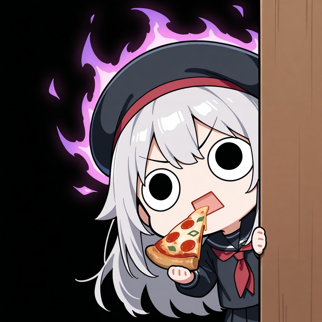 ピザを頂きながら観察するえらいこっちゃ嬢 | の人気AIイラスト・グラビア