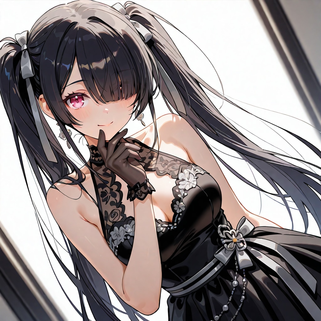 目隠れツインテ少女