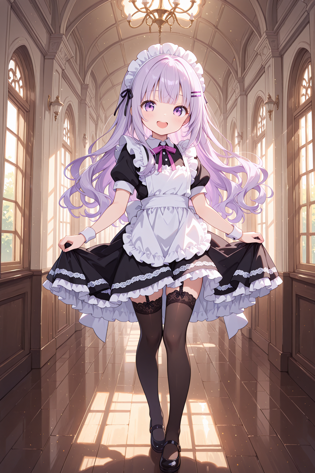 光の中を舞うメイド