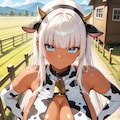 新鮮なミルク、飲みたい？ ふふっ……私の『ミルク』も、乳暖簾の下ですぐ飲めるよ♡ 2枚目