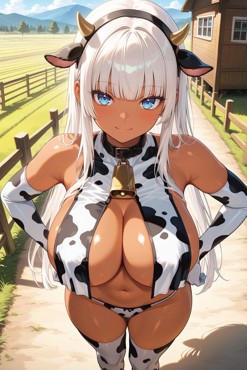 新鮮なミルク、飲みたい？ ふふっ……私の『ミルク』も、乳暖簾の下ですぐ飲めるよ♡