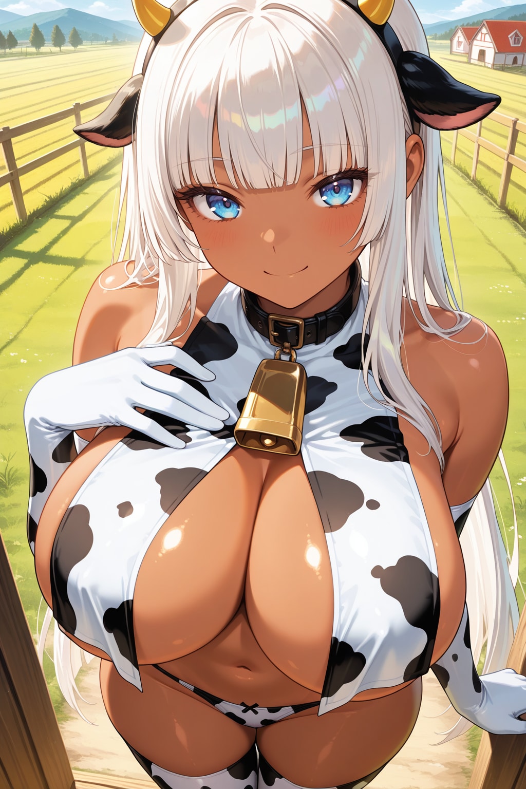 新鮮なミルク、飲みたい？ ふふっ……私の『ミルク』も、乳暖簾の下ですぐ飲めるよ♡