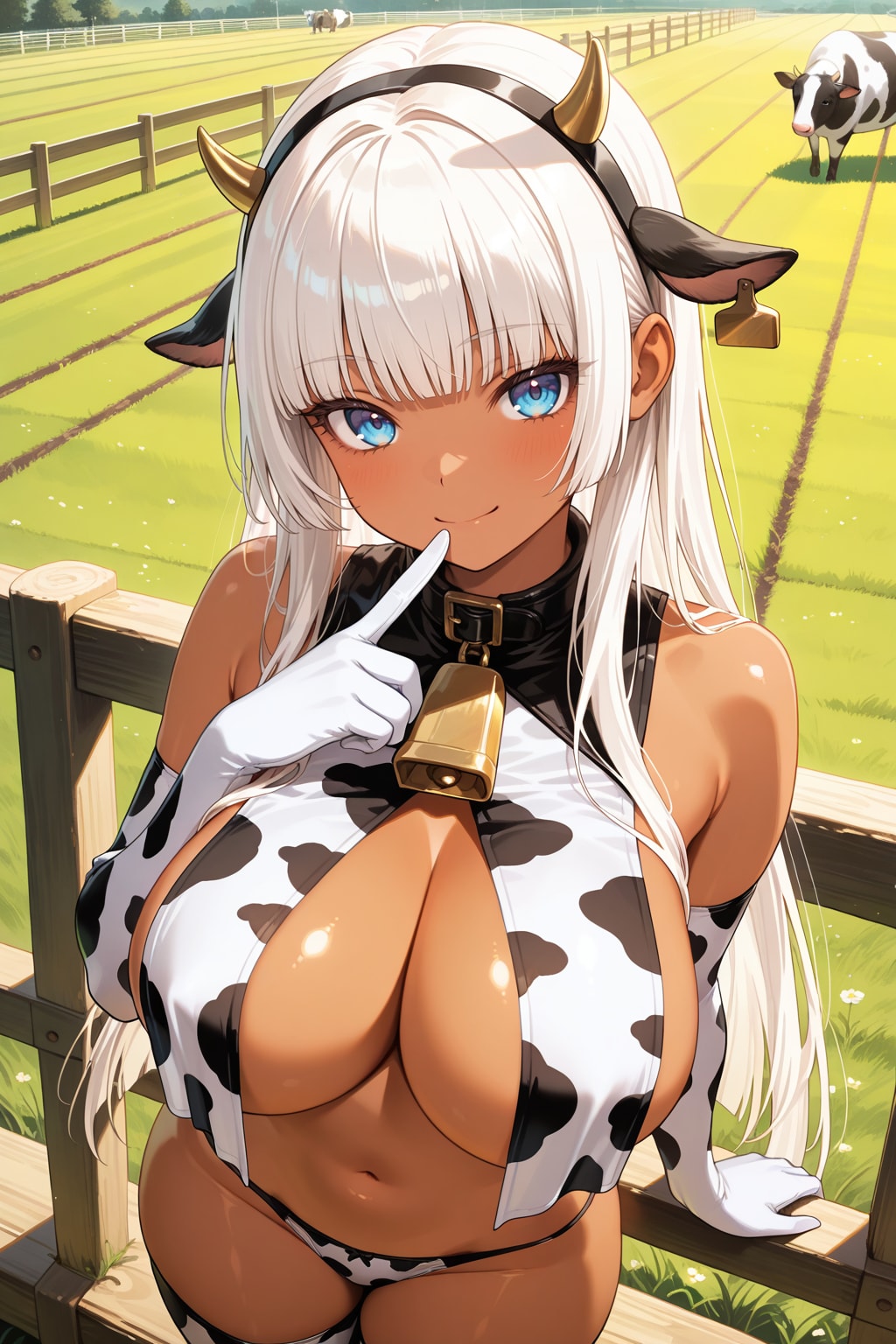 新鮮なミルク、飲みたい？ ふふっ……私の『ミルク』も、乳暖簾の下ですぐ飲めるよ♡