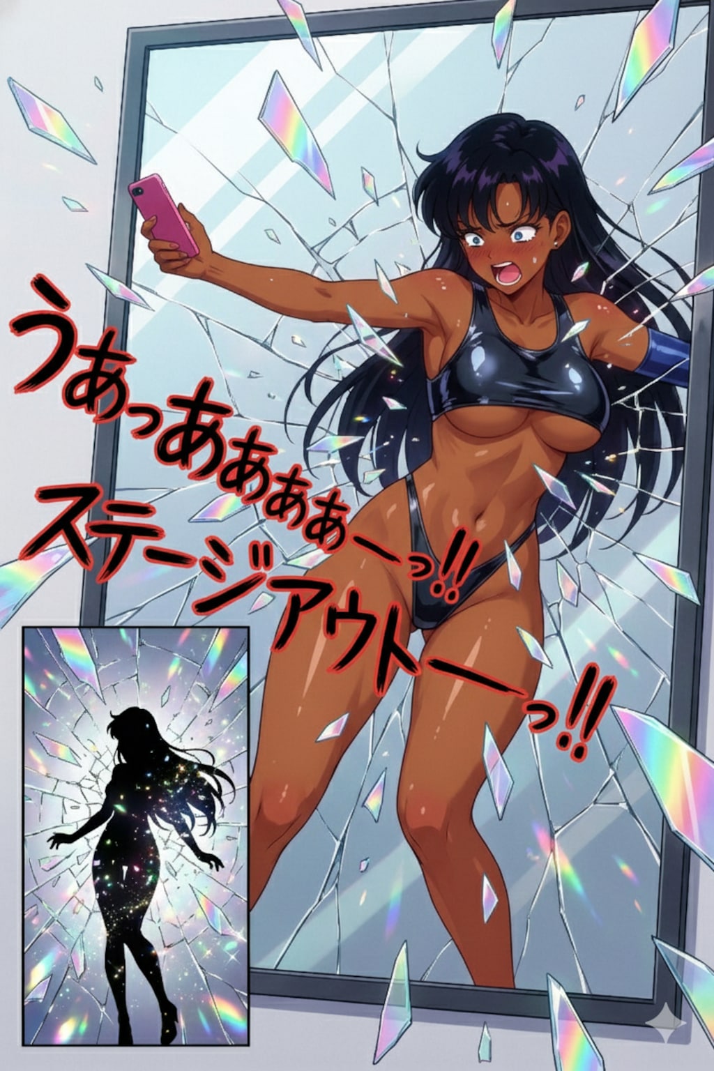 創作女怪人ちゃんを好きな肌色で「やられ」させることが出来る私的幸福😊♪・・(肌色は、普通、青系、褐色系でやられシチュエーションは2パターン用意しました♪)