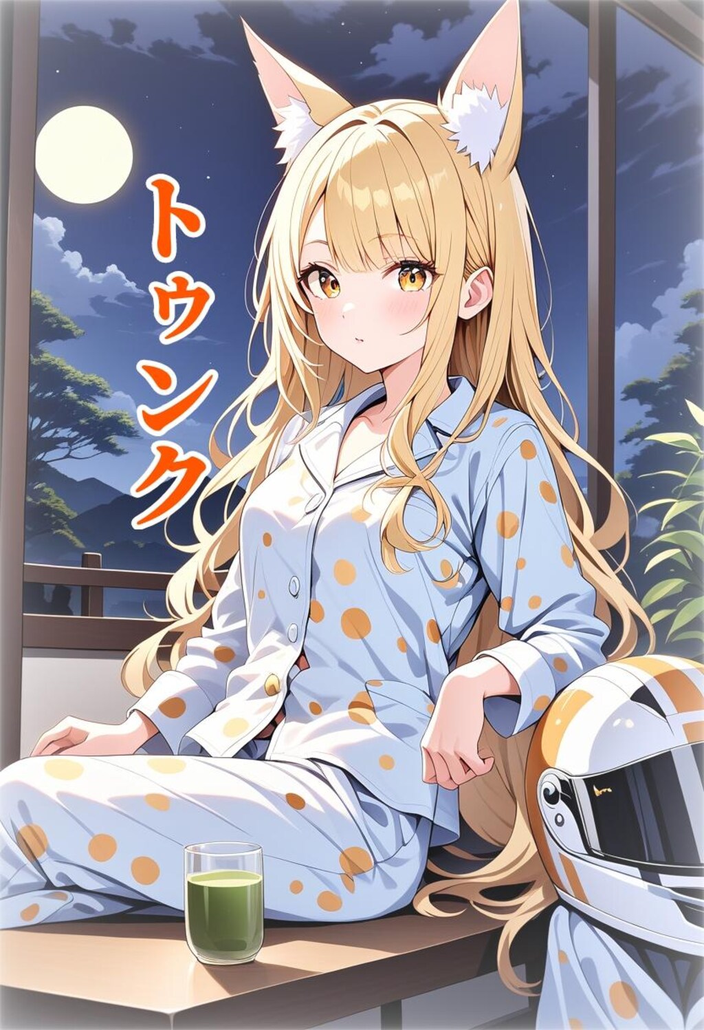 小説『月見しながら茶を飲むコッコ』【ニャンノ世界】