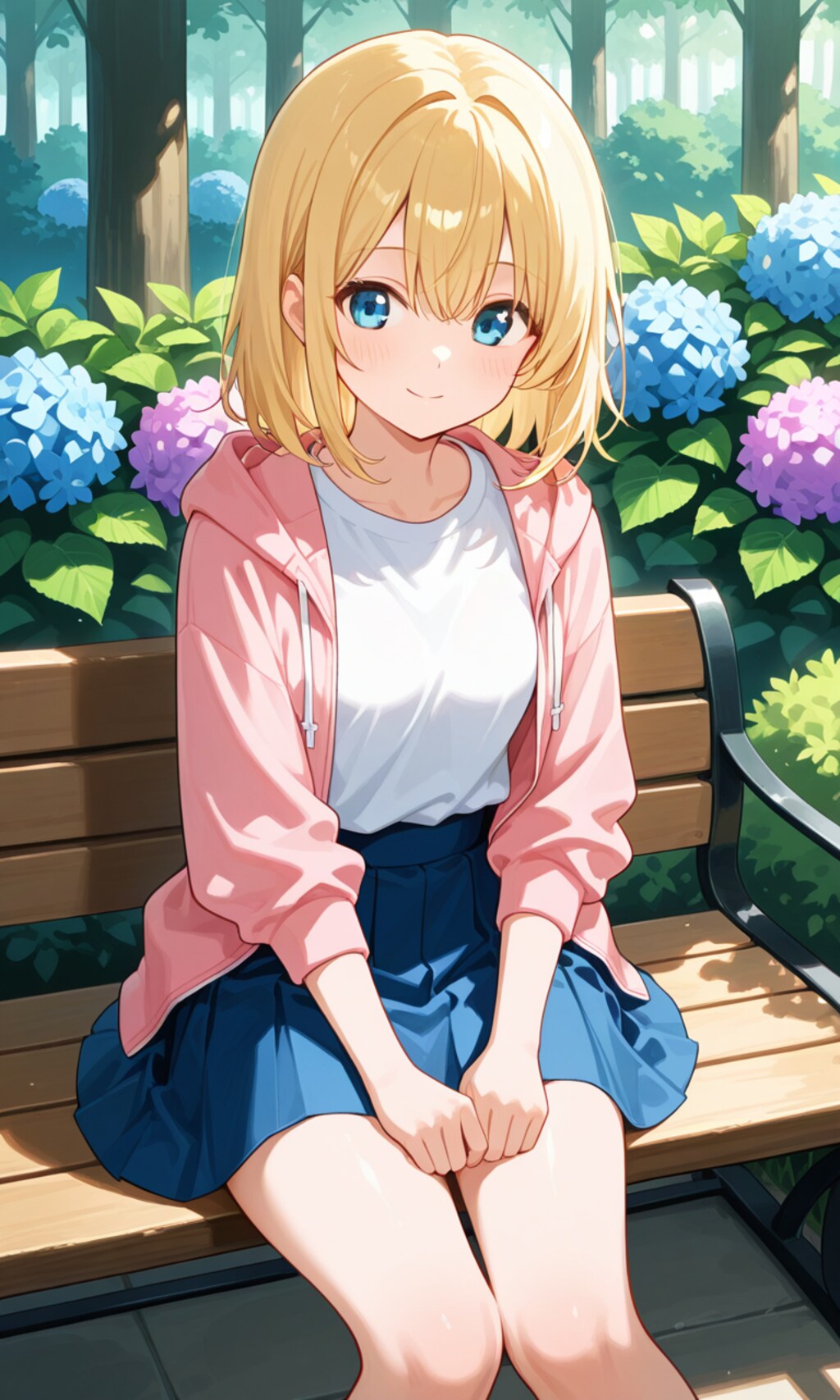 紫陽花に囲まれて