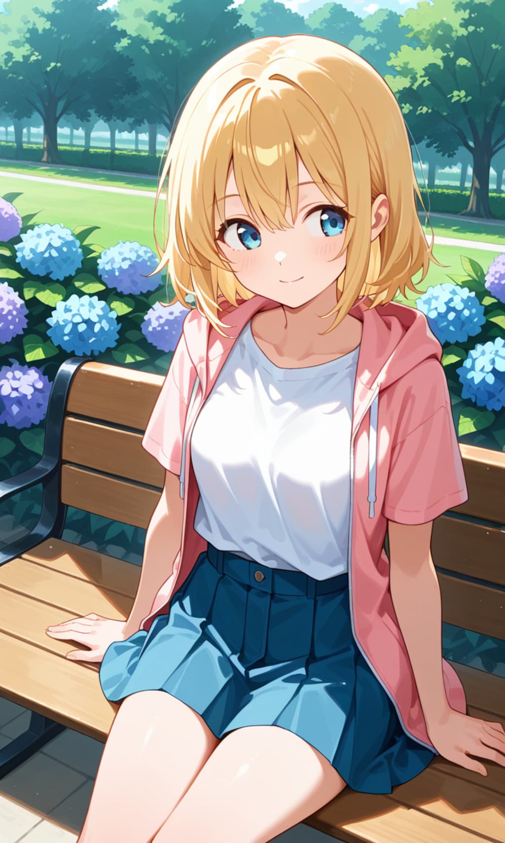 紫陽花に囲まれて