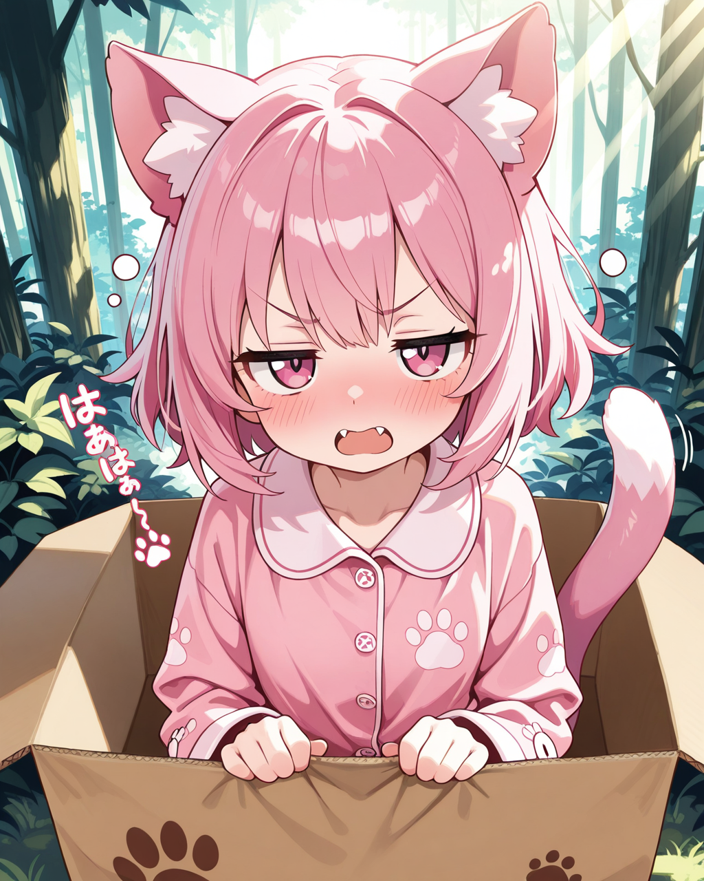 朝起きたら、段ボールに入れて森に捨て・・・いや、森に居たねこ。