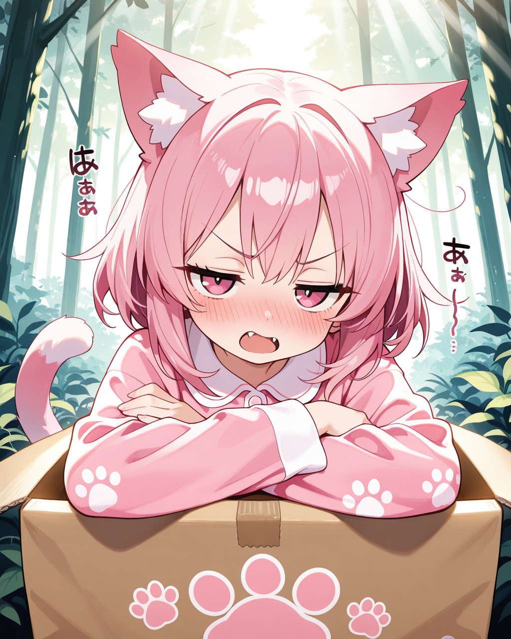 朝起きたら、段ボールに入れて森に捨て・・・いや、森に居たねこ。