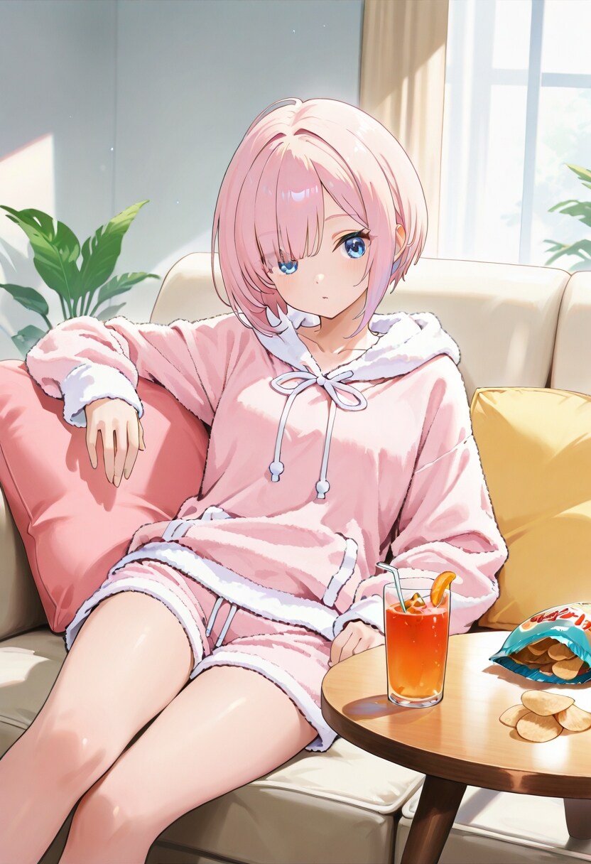 ソファーでくつろぐ
