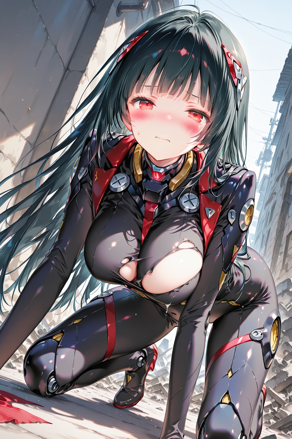 敗北したメカ娘