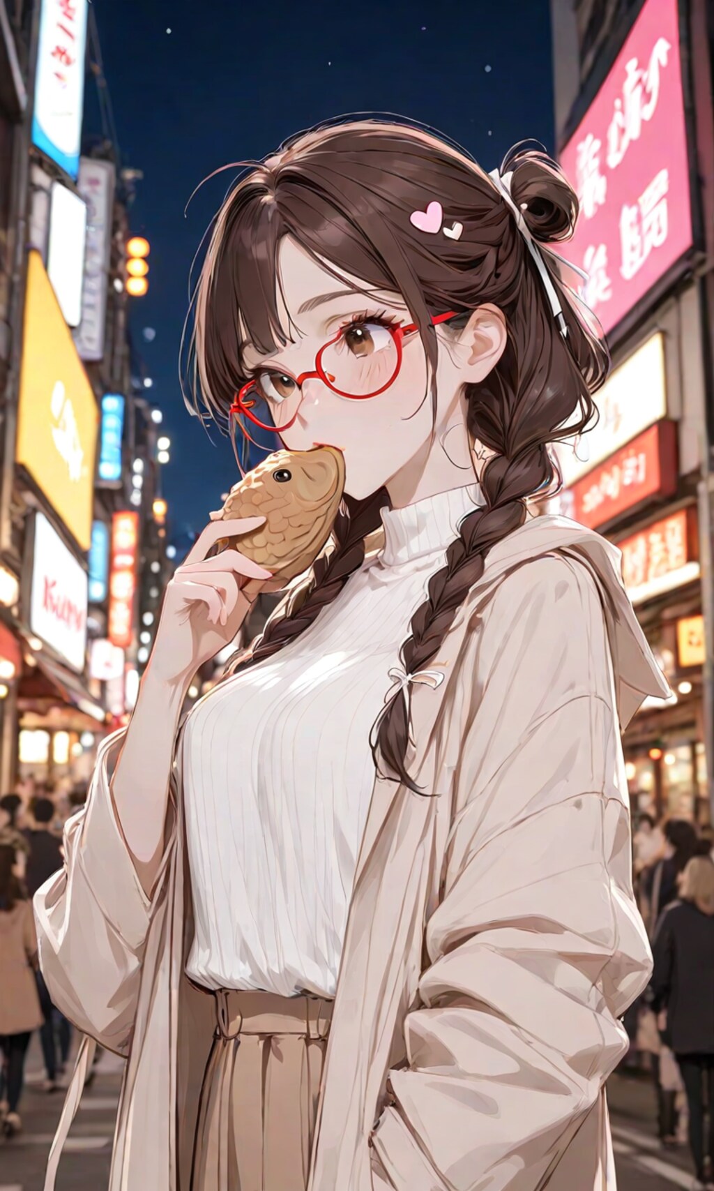 たい焼きを食べる子