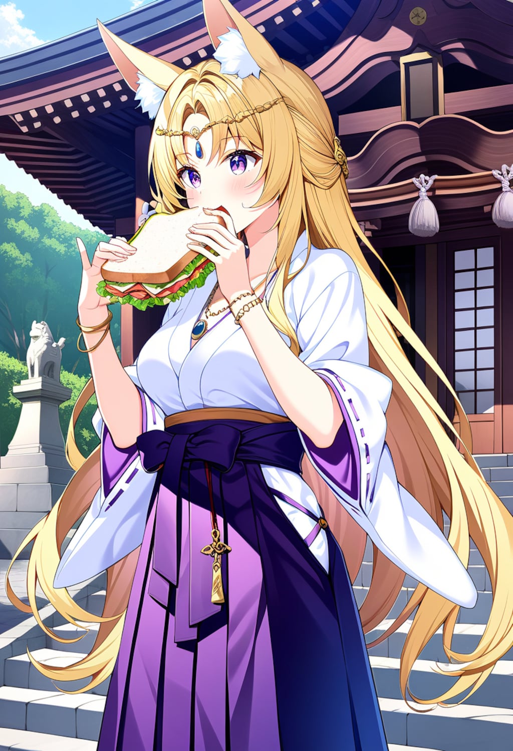 サンドウィッチ食べる