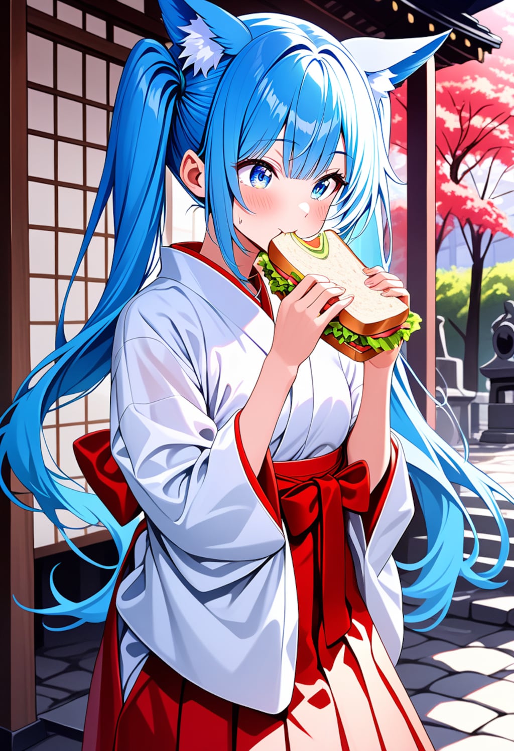 サンドウィッチ食べる