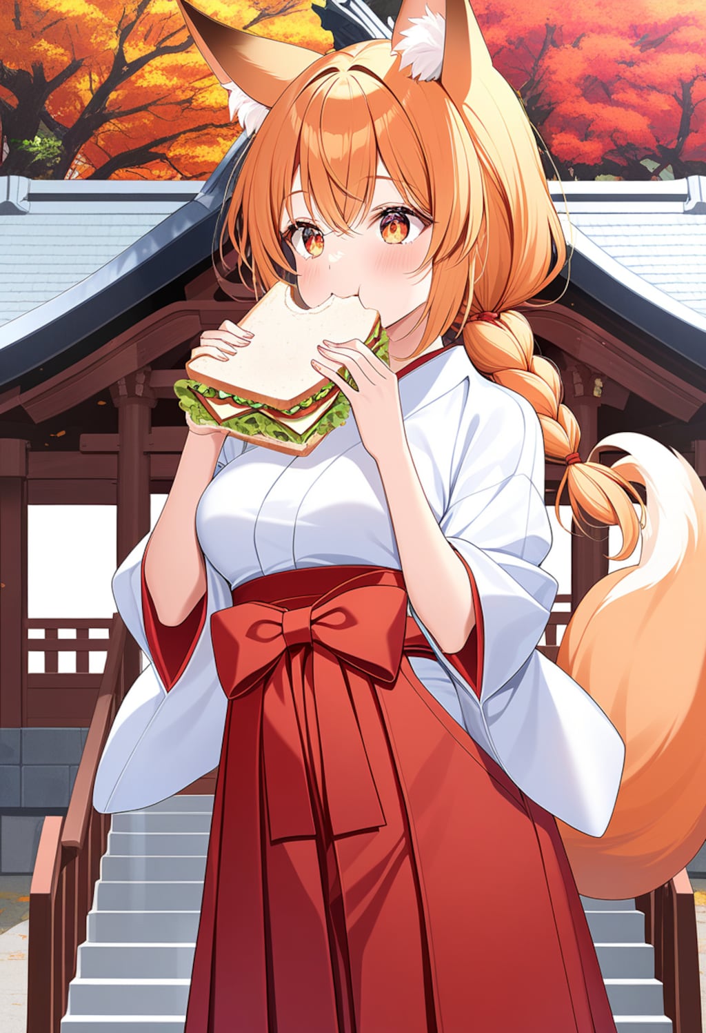 サンドウィッチ食べる