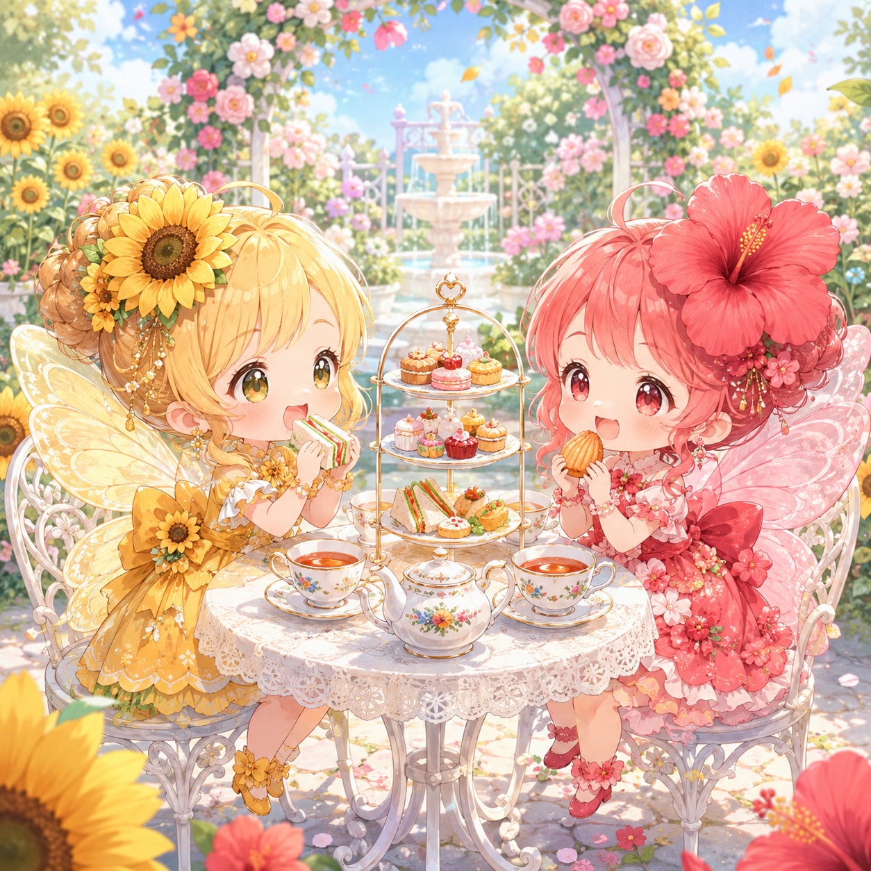 ひまわりちゃんとハイビスカスちゃん