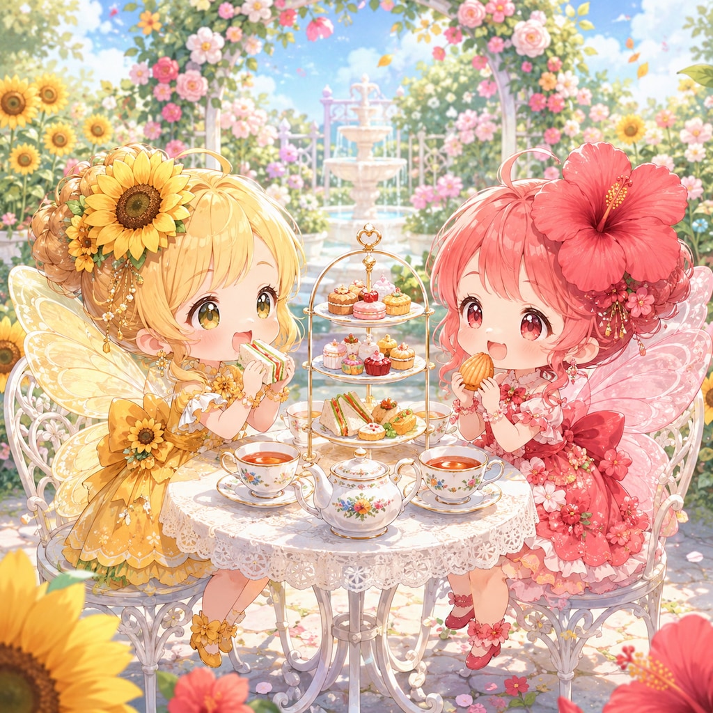 ひまわりちゃんとハイビスカスちゃん