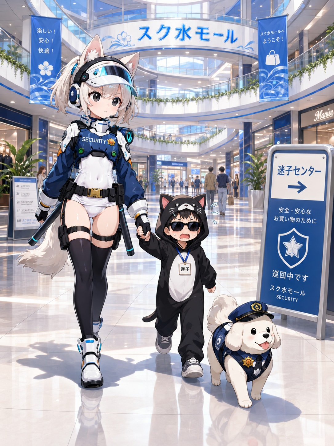 スク水モール警備中にcyan motoさんちのおぢさんを迷子だと思って保護したヴァイスアイン