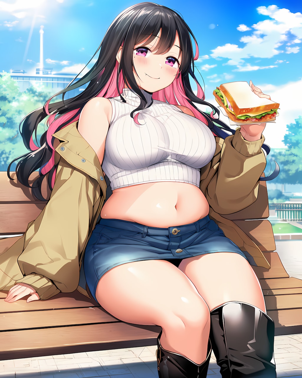 ☀️雨上がりのキャンパスランチ🥪MA-1ギャル✨