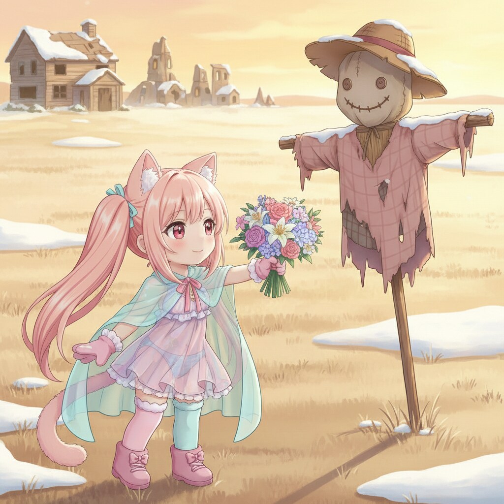ももツイさん。案山子さんに花束を