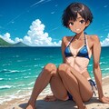 日焼けJKちゃんと海 2枚目