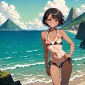 日焼けJKちゃんと海 3枚目