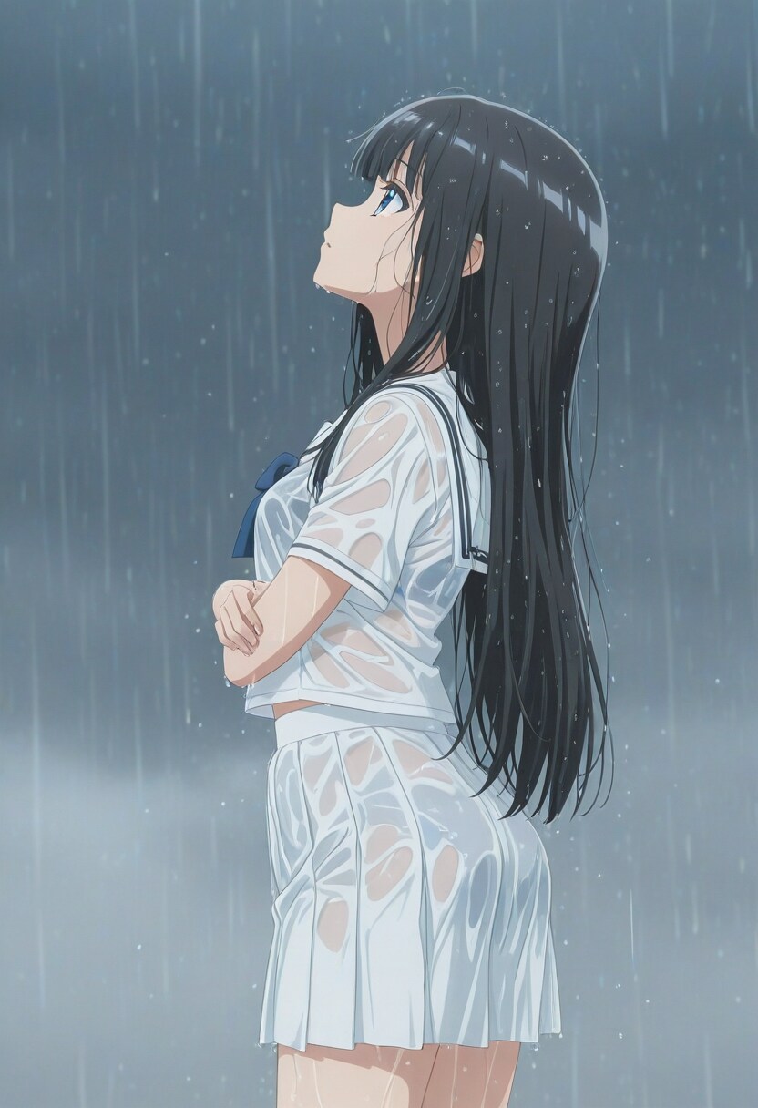 雨と少女