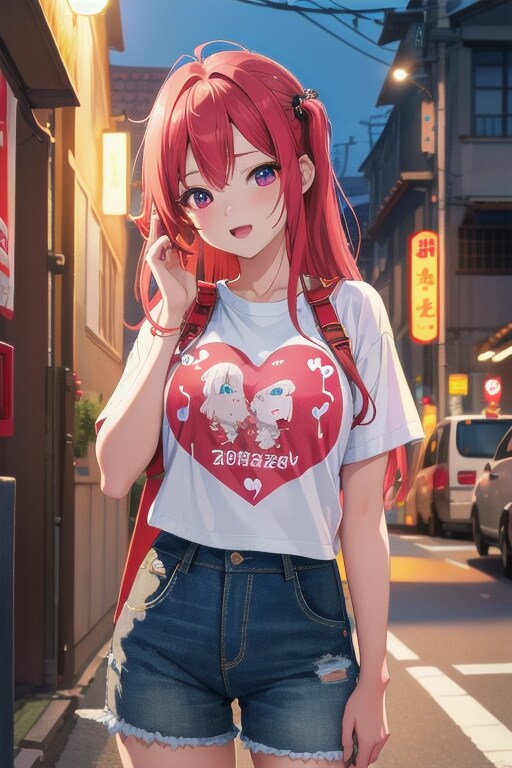 手抜きのハートプリントＴシャツ