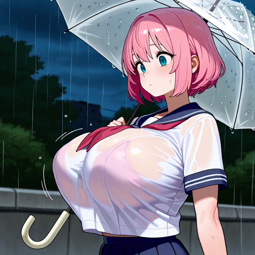 看板娘：マナ・テティス　雨と濡れ透け編
