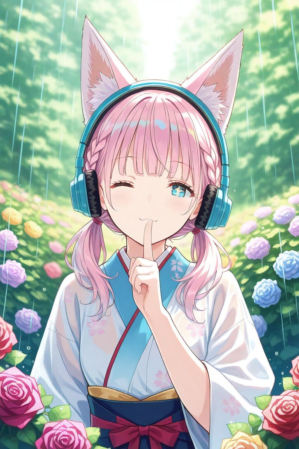 ケモミミ侍のピンク髪ちゃん