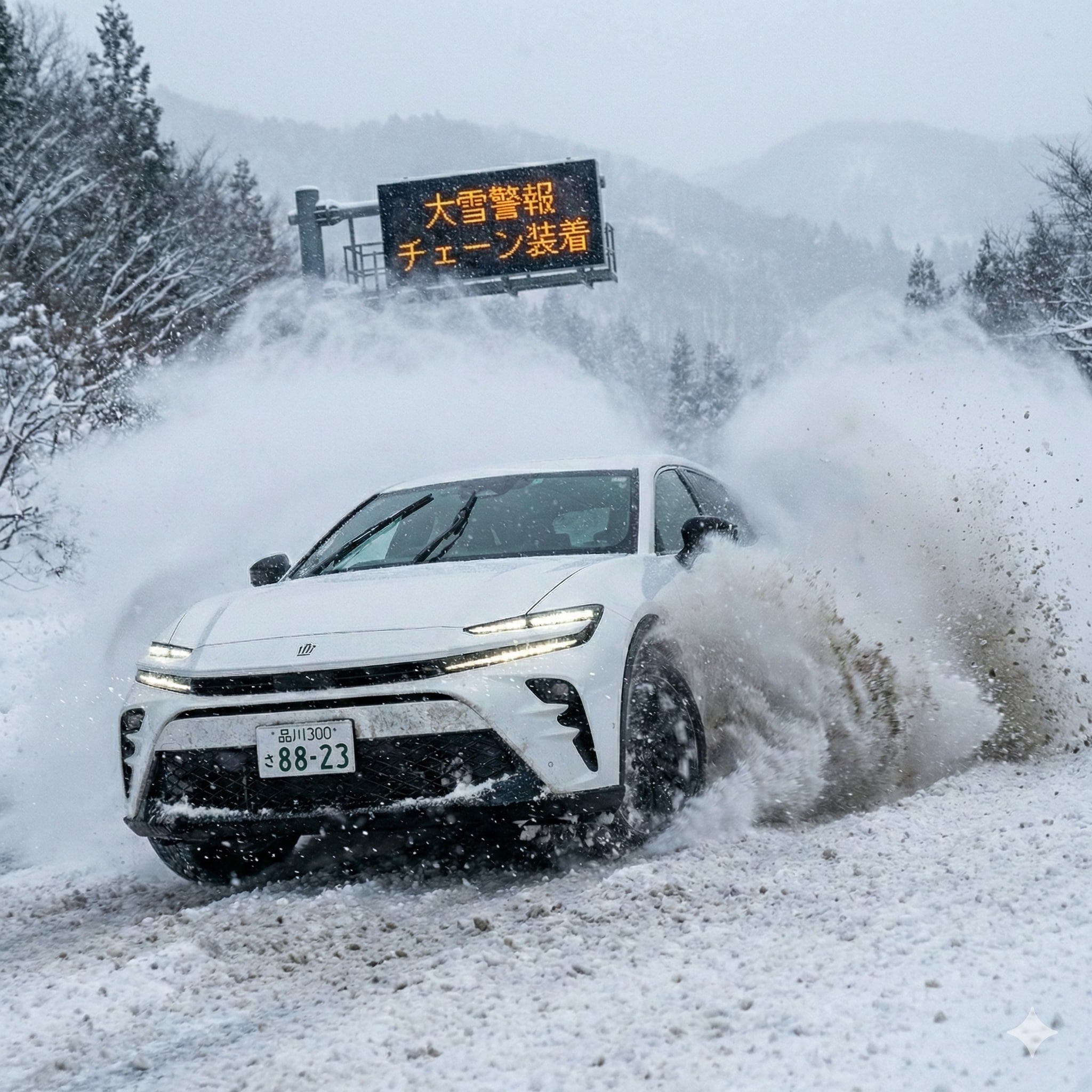 豪雪地帯を行くクラウンスポーツ | の人気AIイラスト・グラビア