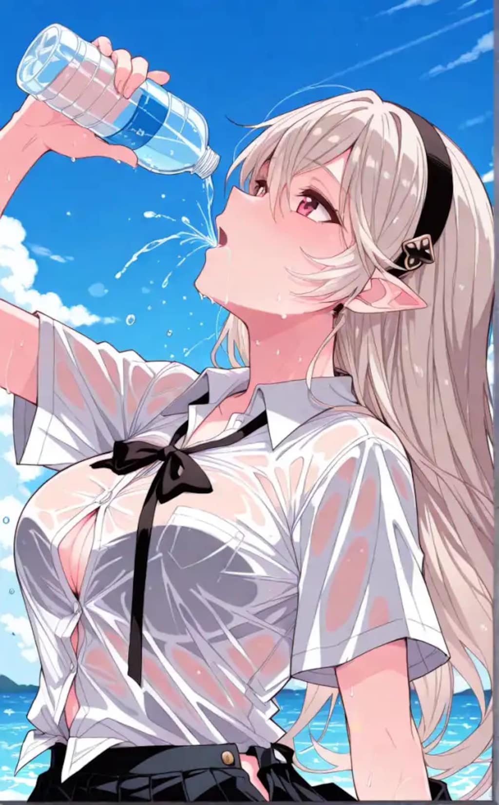 夏と水分補給と彼女