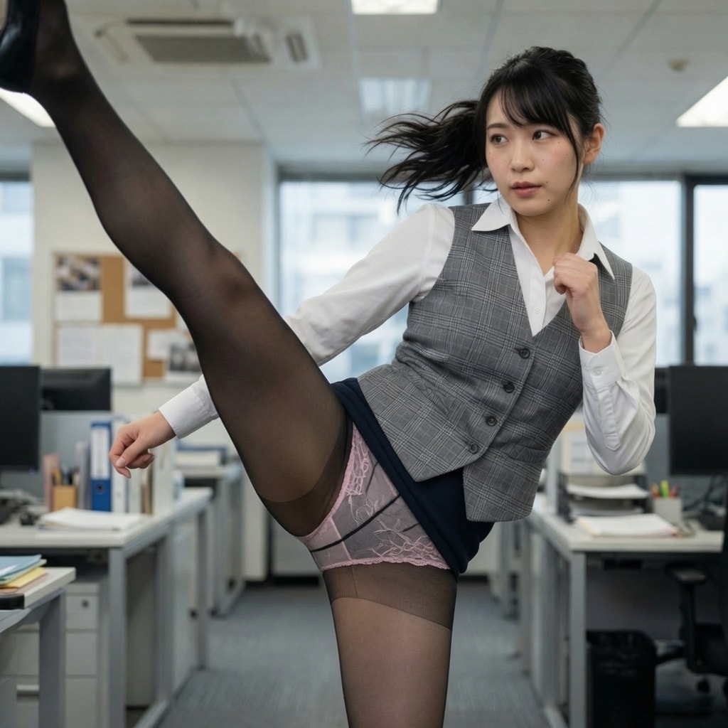 女の子の制服図鑑　OL　ハイキック編