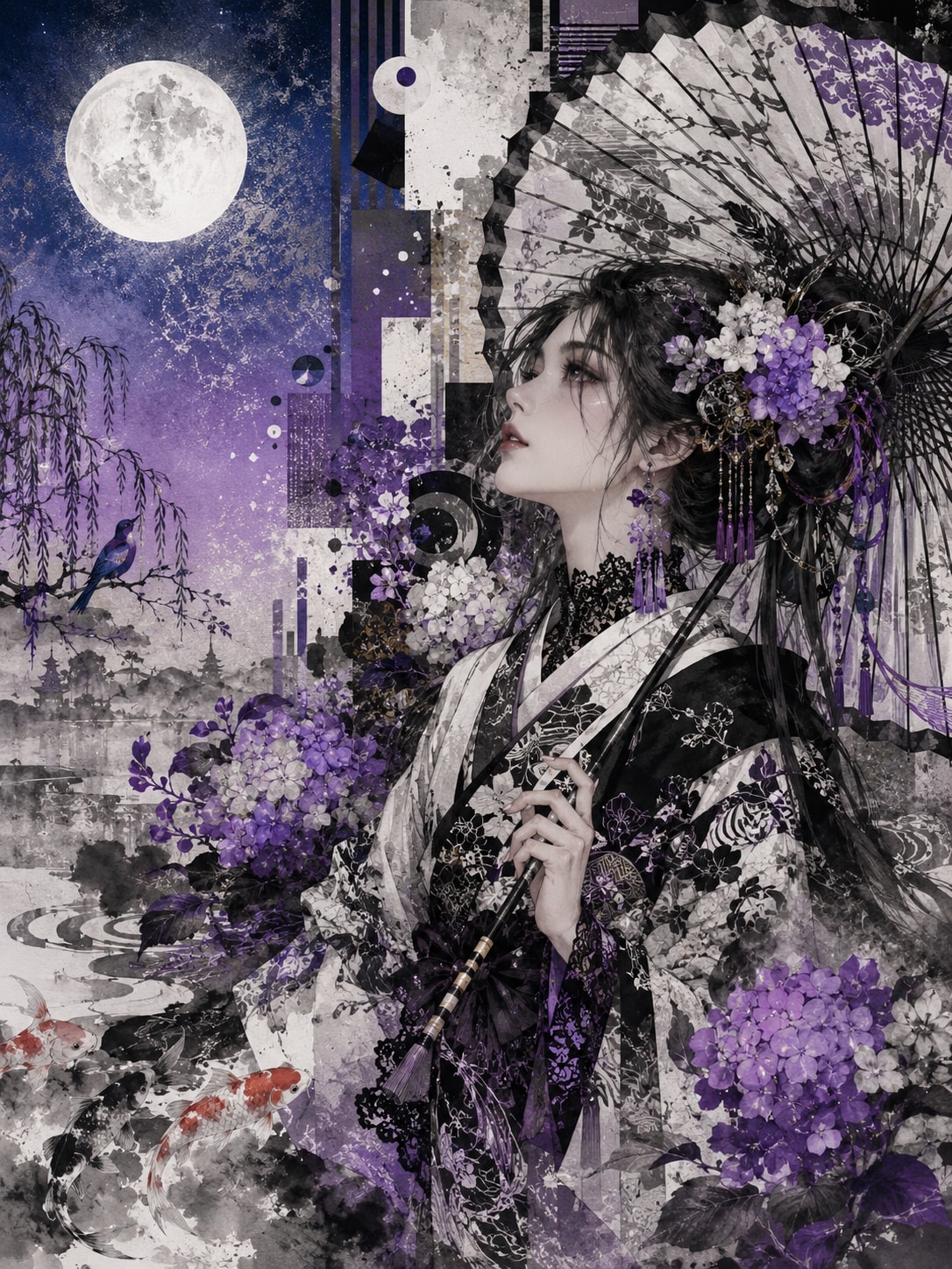 紫天白月