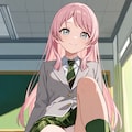 千早愛音が机の上に座ってパンチラ 4枚目