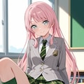 千早愛音が机の上に座ってパンチラ 10枚目