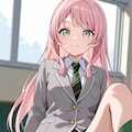 千早愛音が机の上に座ってパンチラ 5枚目