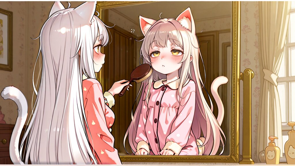 寝る前に髪梳かしてねぇーzzz…あれ？