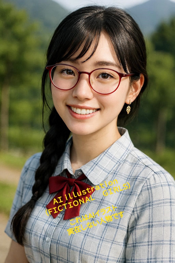 三つ編みのメガネ美少女 | の人気AIイラスト・グラビア