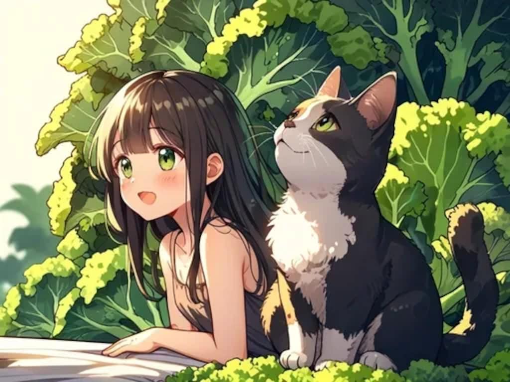 ネコとブロッコリー