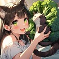 ネコとブロッコリー 3枚目