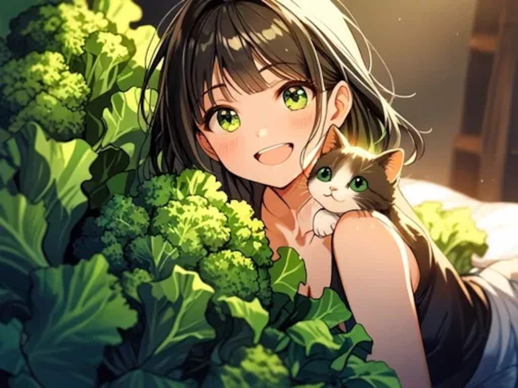 ネコとブロッコリー