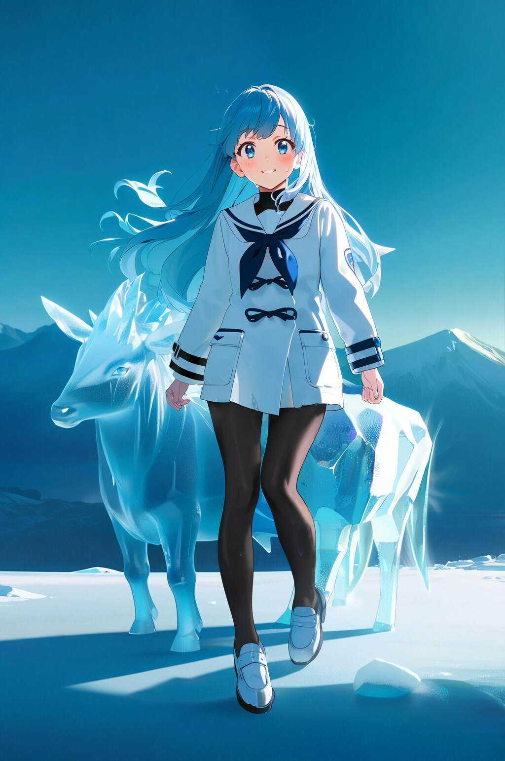 氷彫刻職人の少女
