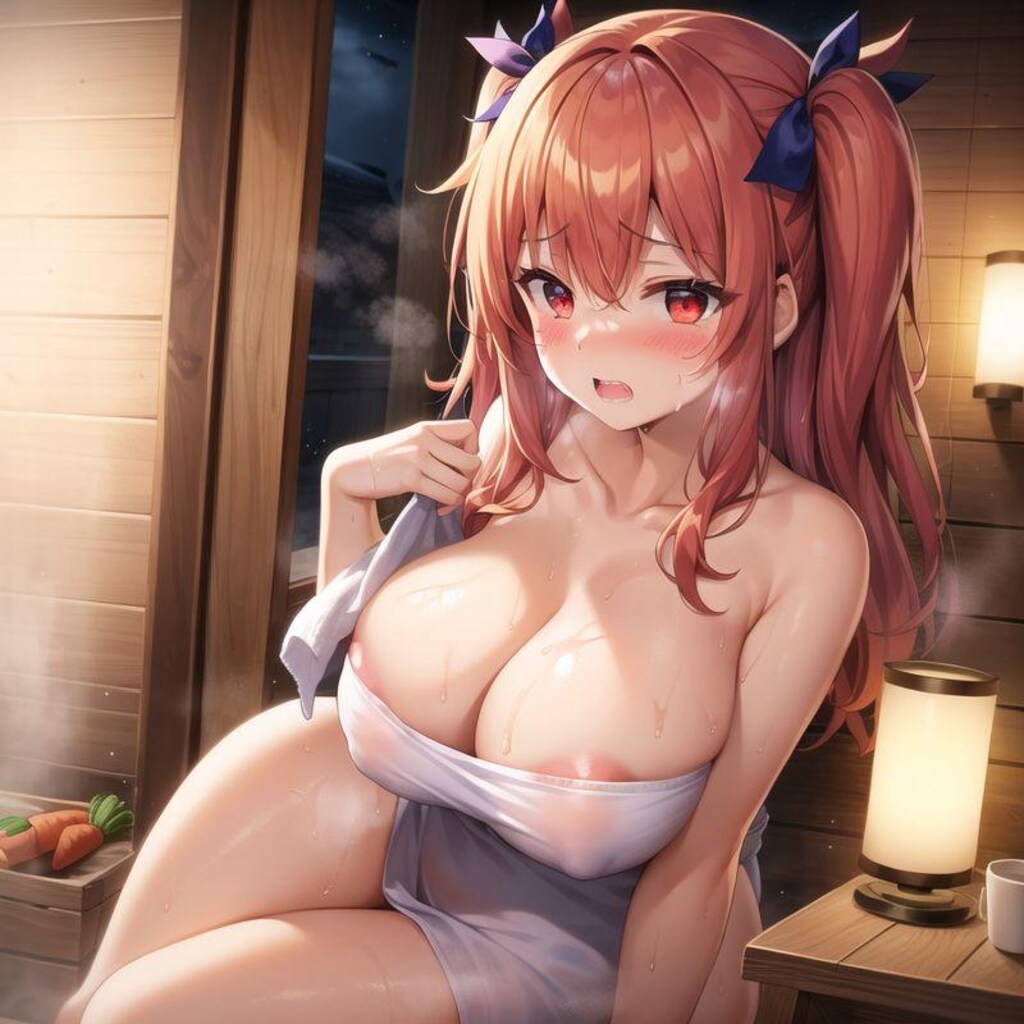 巨乳ツインテとサウナ①