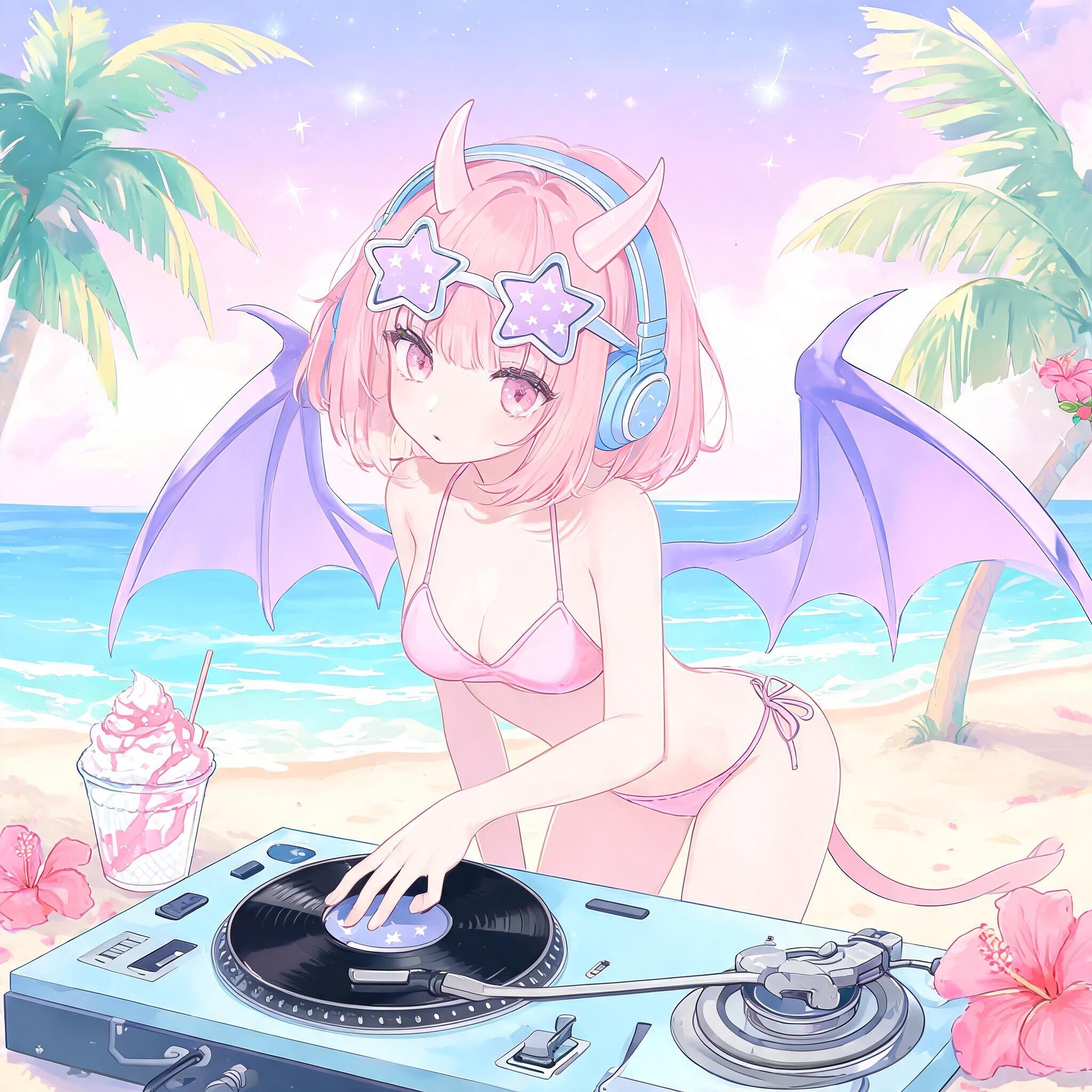 seedream5.0で南国リゾートDJ悪魔っ子260726