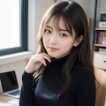 オフィスのドレス姿の女性 4枚目