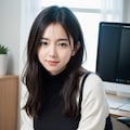 オフィスのドレス姿の女性 5枚目