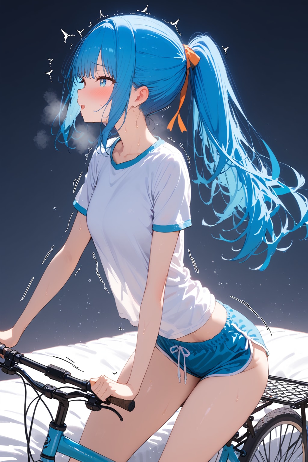 自転車のサドルに座る_HALO