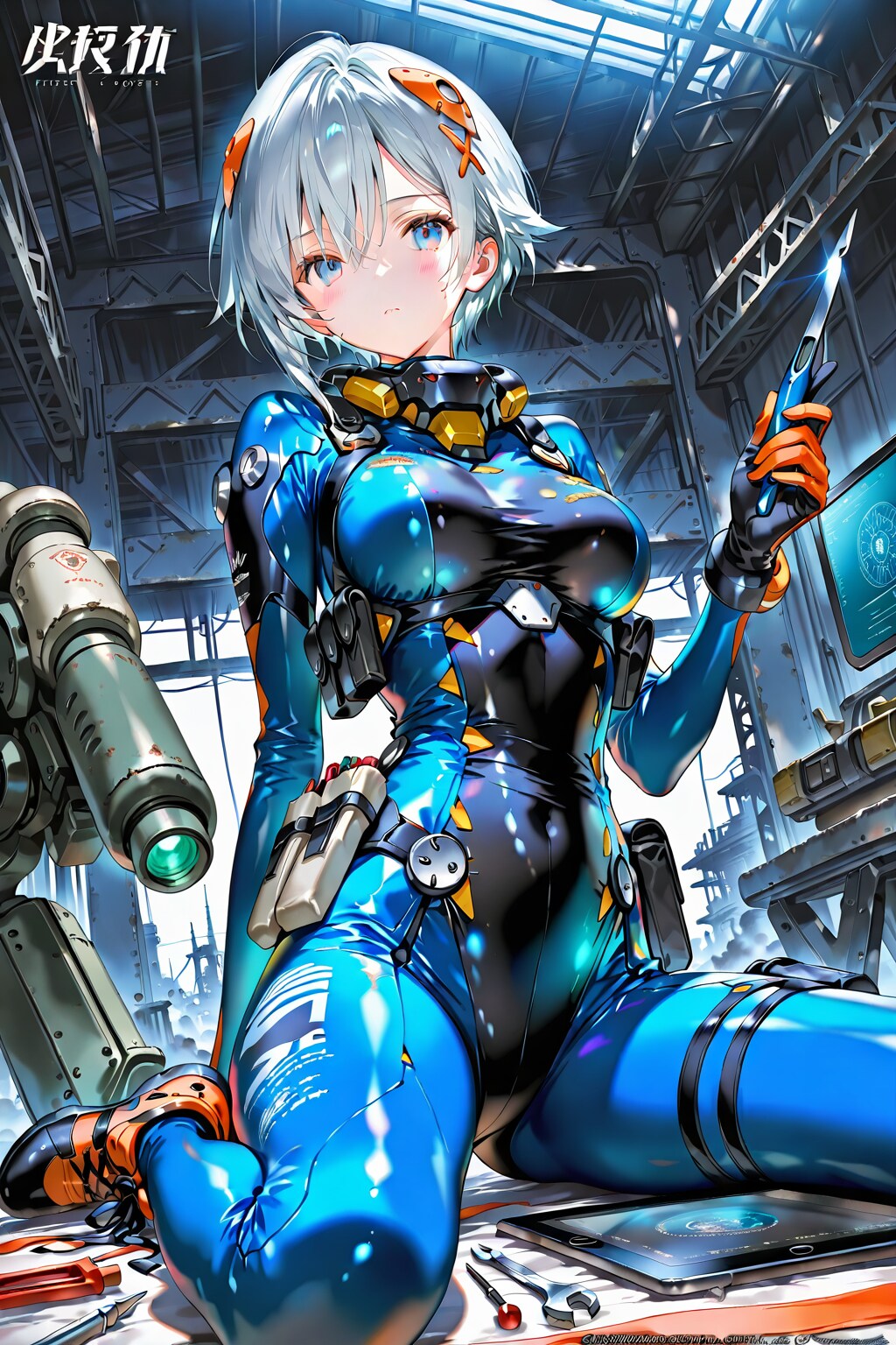 メンテナンス中のメカ娘