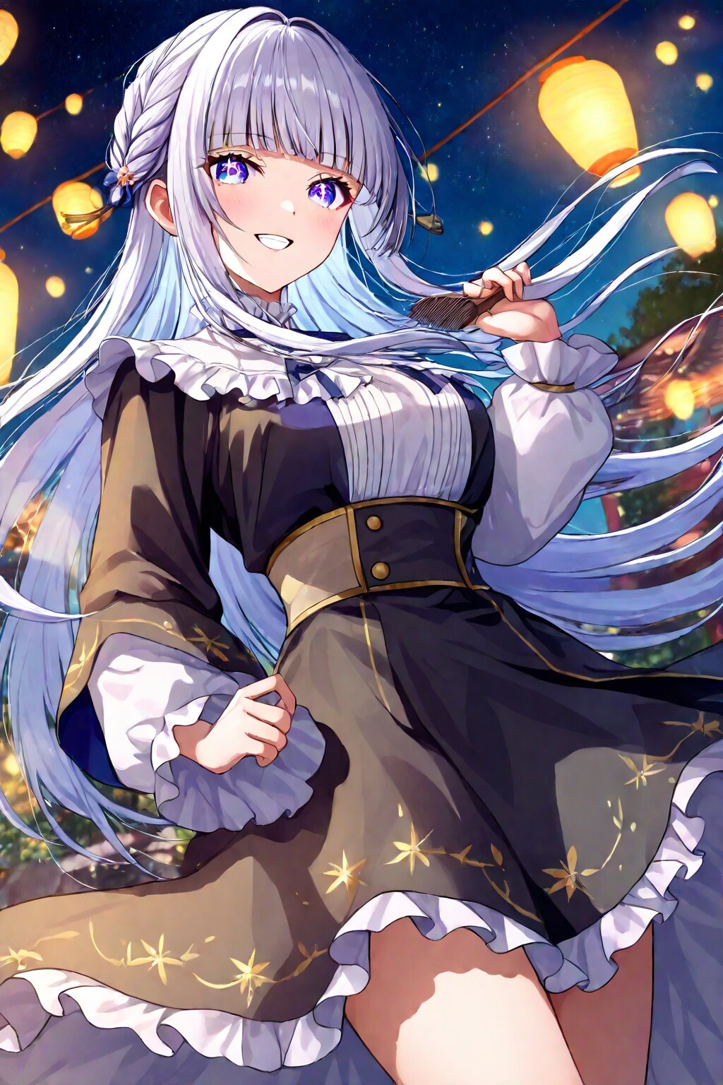 銀髪ロングでブラウスの少女 | の人気AIイラスト・グラビア